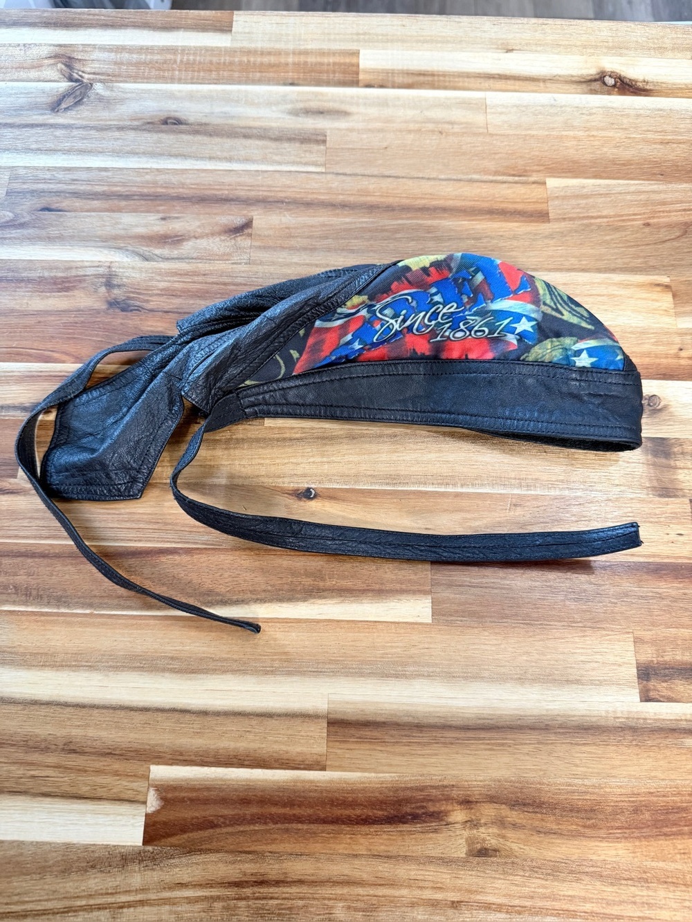 Capsmith Danbanna Deluxe Black Leather Bandana Cap